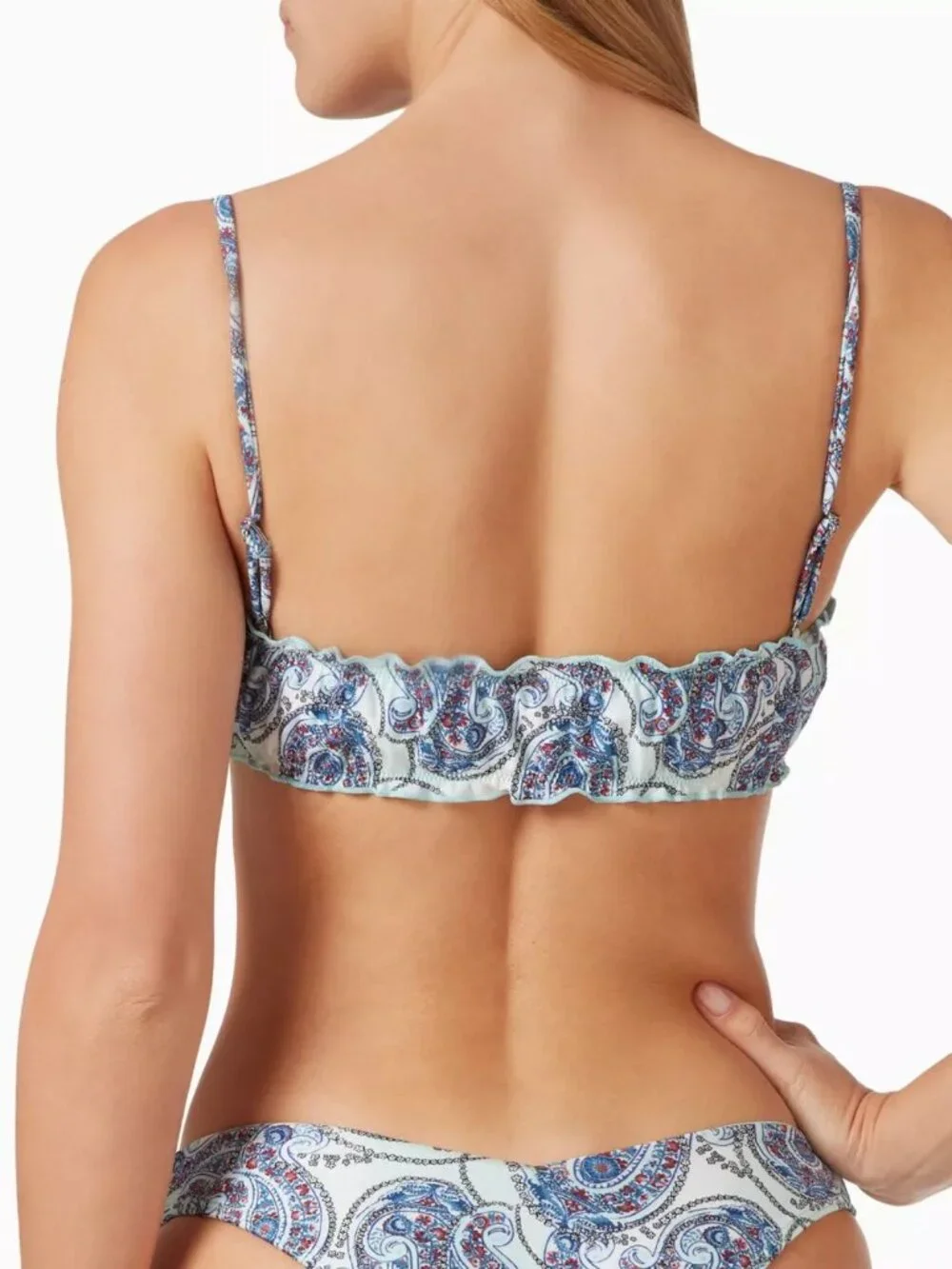 New! Frankie's Bikinis Paradiso Paisley Arabelle Shine Bikini Top S 39308